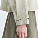 Women's Line Embroidered Collared Shirt