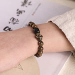 Buddha Stones Tibetan Green Sandalwood Crystal Soothing Peace Bracelet