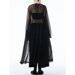Women's Elegant Sheer Mesh Midi Dress