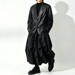 Japanese Loose PU Leather Blazer Jacket