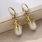 Vintage Botanical Pearl Earrings