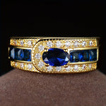 Royal Golden Signet Sapphire Ring