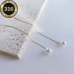Long Tassel Pearl Earrings