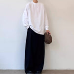 320G Solid Color Crew Neck Long Sleeve T-Shirt
