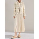 Women's High-waisted Loose Pleated Midi Skirt