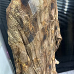Distressed Wrinkled Printed Long-Sleeve Shirt