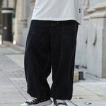 Loose Drawstring Corduroy Trousers