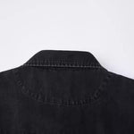 Denim Loose Button-Up T-Shirt