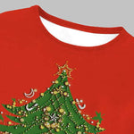 Men's Christmas Tree Print Crew Neck T-shirt