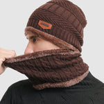 Men's Knitted  Matching Integrated Hat