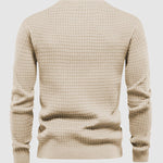 Men's waffle texture solid color casual sweatshirt