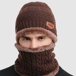 Men's Knitted  Matching Integrated Hat