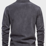 Men's Fleece Stand Collar Half-Zip Long Sleeve Sweatshirt