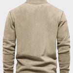 Men's Fleece Stand Collar Half-Zip Long Sleeve Sweatshirt