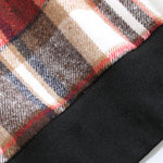 Men's Vintage Plaid Wool Blend Stand Collar Zip Sweatshirt