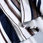 Men's Casual Printed Striped Short Sleeve Shirt