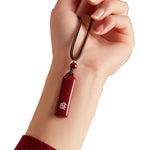 Buddha Stones Chinese Zodiac Natal Buddha Cinnabar Amulet Protection String Necklace Pendant