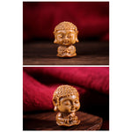 Buddha Stones Chinese Zodiac Natal Buddha Green Sandalwood Lotus Engraved Positive Home Decoration