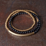 Buddha Stones Tibetan Various Agate Stone Copper Protection Triple Wrap Bracelet