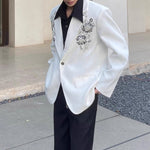 Sequined 3D Embroidered Suit Jacket