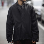 Retro Japanese Style Stand-up Collar Zip-up Jacket
