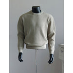 Striped Crew Neck Textured Knit Sweater