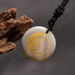 Buddha Stones Various Crystal Amethyst Tiger Eye Green Aventurine Yin Yang Spiritual Necklace Pendant