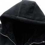 Relax Fit Suede Teddy Zipper Reversible Hooded Coat
