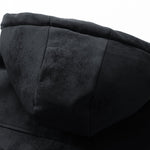 Relax Fit Suede Teddy Zipper Reversible Hooded Coat