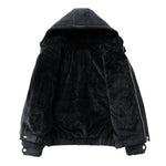 Relax Fit Suede Teddy Zipper Reversible Hooded Coat