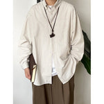 Japanese Striped Loose-fitting Long-sleeved Shirt