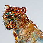 Buddha Stones Handmade Liuli Crystal Tiger Art Piece Protection Home Decoration