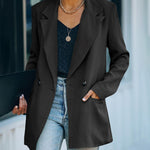 Zeagoo Double Breasted Button Down Office Work Wear Solid Blazer Jacket