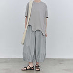 Irregular Wavy Hem Loose Pullover T-shirt