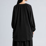 Black Neutral Style V-neck Top