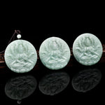 Buddha Stones Thousand-Hand Kwan Yin Avalokitesvara Jade Blessing String Necklace Pendant