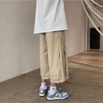 Japanese Style Fake Two Piece Side Ribbon Pants