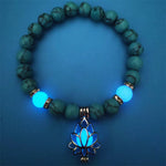 FREE Today: Positive Thinking Tibetan Turquoise Glowstone Luminous Bead Lotus Protection Bracelet