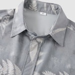 Men's Botanical Print Buttoned Casual Short Sleeve Shirt