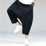 Drop-crotch Loose Lantern Harem Pants