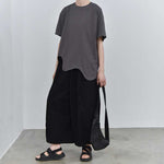 Irregular Wavy Hem Loose Pullover T-shirt