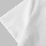 Men's Solid cotton casual lapel solid color short-sleeved shirt
