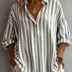 Nora | Loose Striped Blouse with Collar