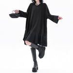Women's Loose Casual Color Block Patchwork  Midi Dress