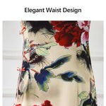 Buddha Stones Peony Flower Print Cheongsam Dress Women's Qipao (Extra 30% Off | USE CODE: FS30)