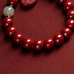 Buddha Stones Cinnabar Jade Healing Protection Charm Bracelet (Extra 35% Off | USE CODE: FS35)