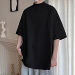 Cotton Half Turtleneck Short-sleeved T-shirt