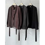 Irregular Slanted Placket Shirt and Trousers Two-piece set