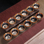 Buddha Stones 12 Chinese Zodiac Pattern Ceramic Teacup Kung Fu Jian Chinese Zhan Tea Cup 73ml