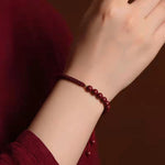 Buddha Stones Natural Cinnabar King Kong Knot Blessing String Bracelet (Extra 35% Off | USE CODE: FS35)